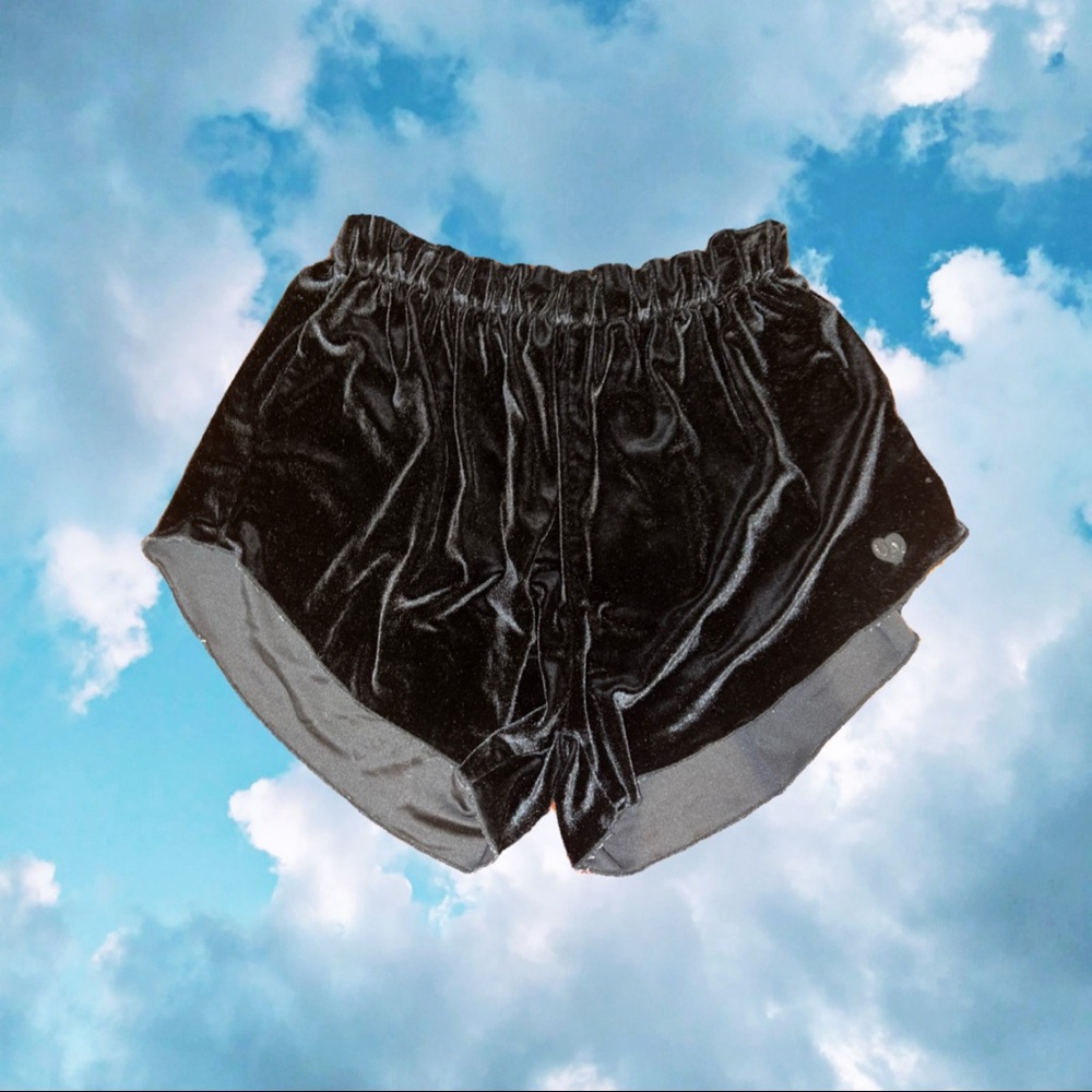 black velvet shorts